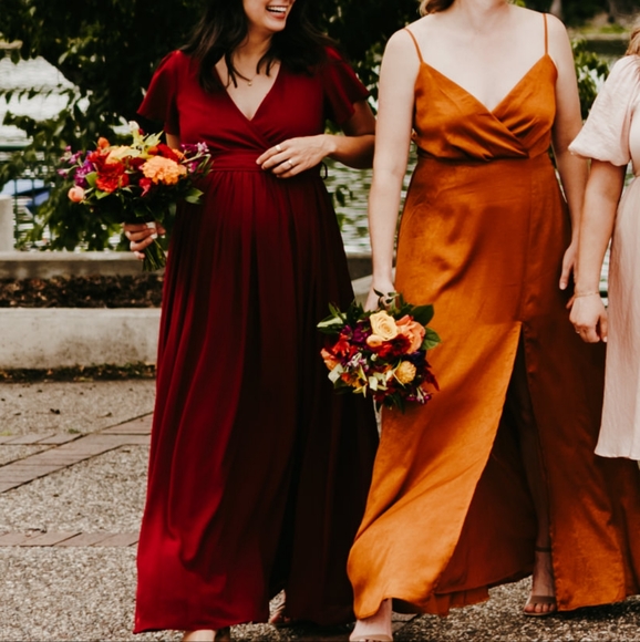 Baltic Born Kristina Maxi Dress in burgundy - S - Picture 3 of 6